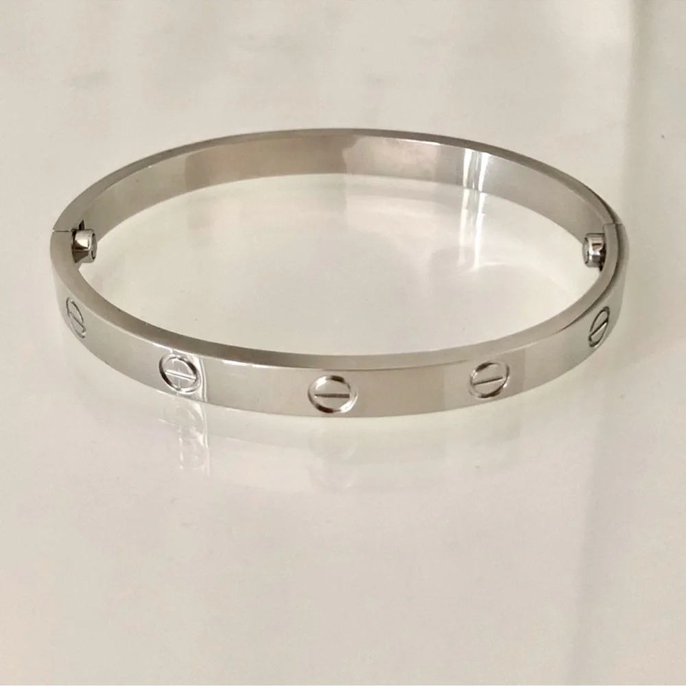 Generic Clip On Screw Bangle Bracelet in Silver